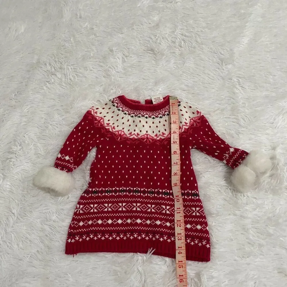 Kids Aspen Snow Flake Sweater in Red and White Size 0-3M